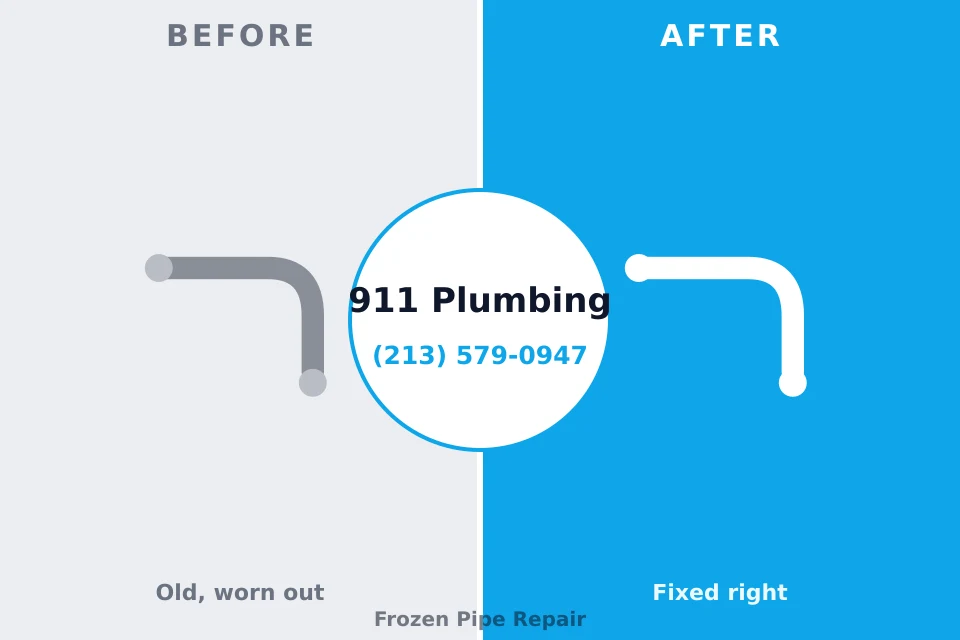 Before and after: plumbing repair Elkader, IA